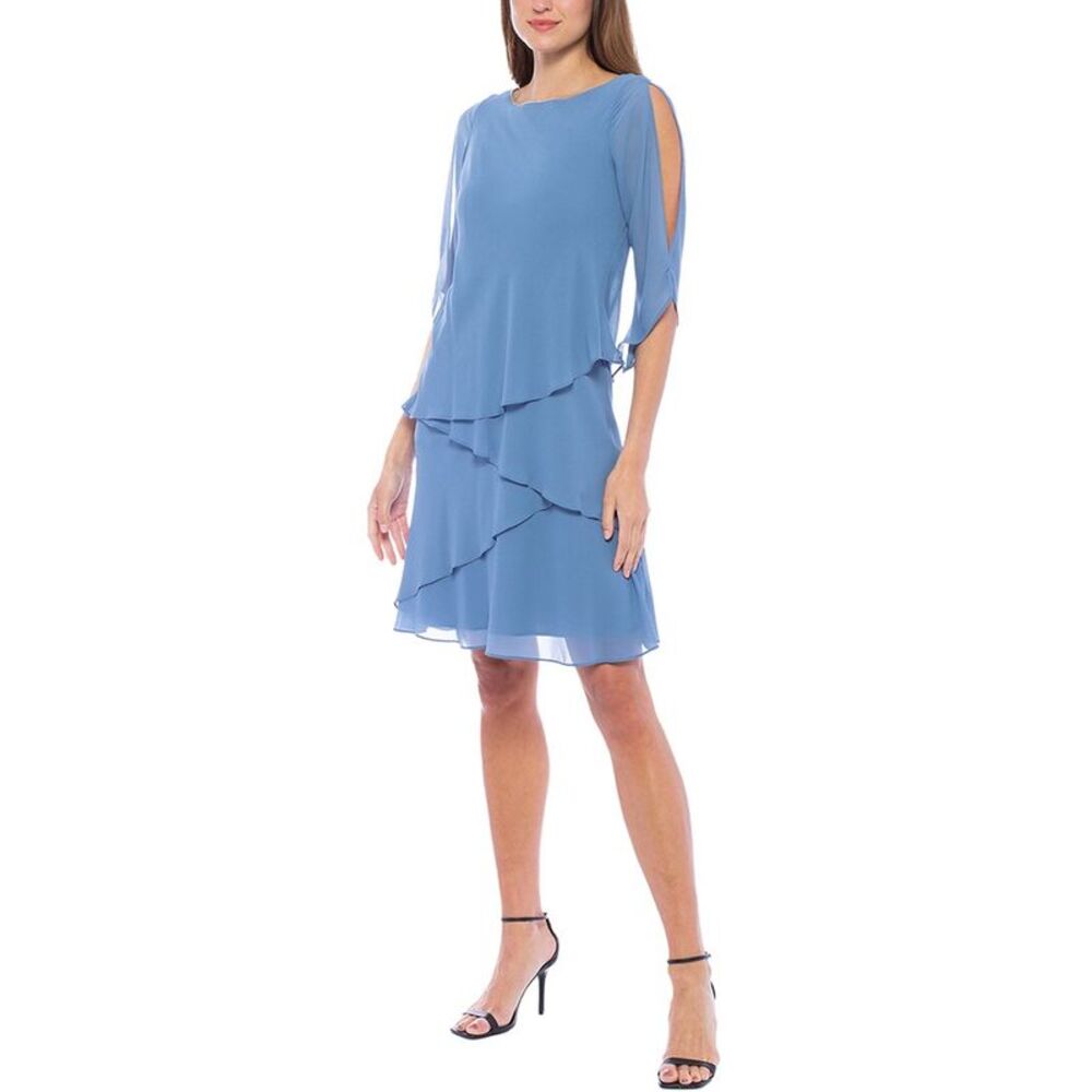 Oleg Cassini Womens  Solid Mini Dress, Blue